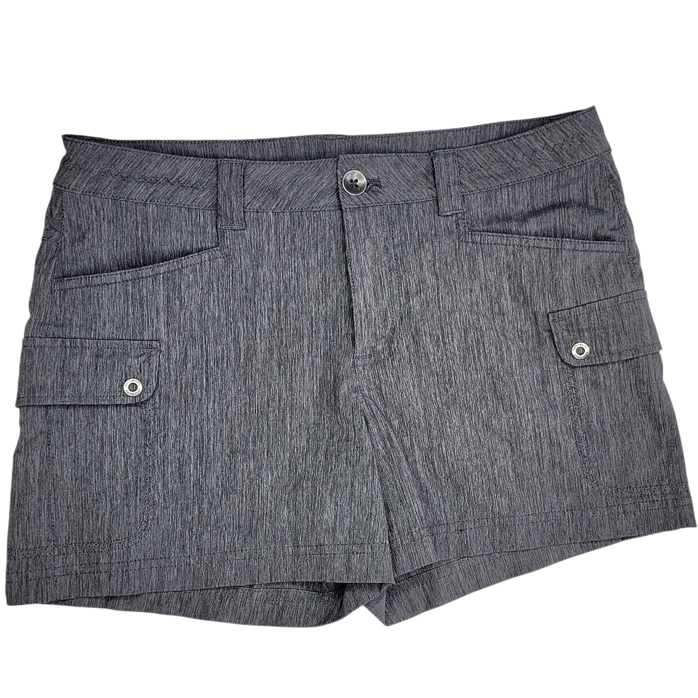 Eddie Bauer Womens Hiking Shorts Size 6 Gray Quick Dry Nylon Utility 4 Pockets